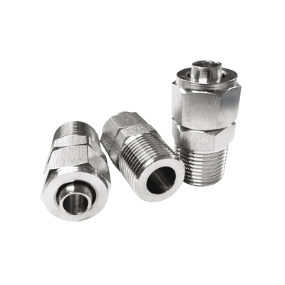 304不锈钢快拧直通四氟管接头