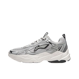 李宁流星休闲鞋男鞋复古银色老爹鞋潮流厚底增高运动鞋子AGCU121