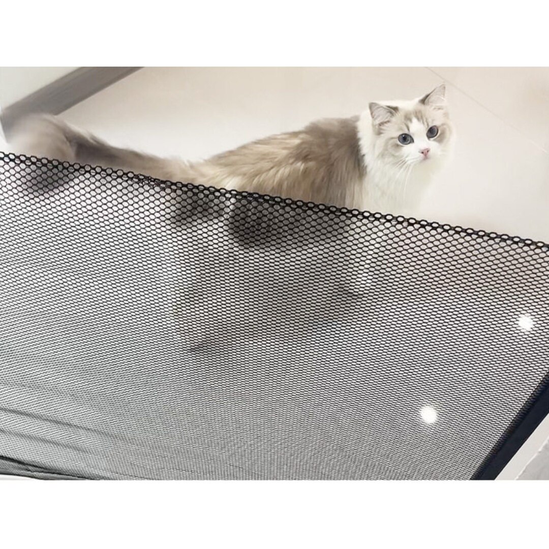 自动伸缩宠物门栏狗狗猫咪围栏室内楼梯过道隔离网免打孔安全网栏