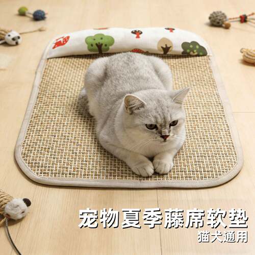 宠物猫咪凉席垫狗窝夏天带枕头降温冰垫猫窝垫子睡觉用夏季睡垫