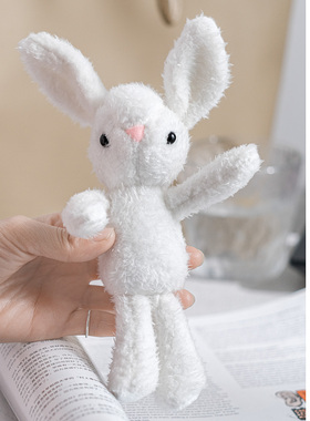 卡通13DE白色毛绒绒小兔子公仔别针衣服玩偶挂件配饰肩上胸针情侣