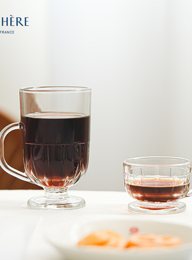 法国进口LAROCHERE耐热玻璃水杯耐高温法式杯子意式咖啡马克杯女