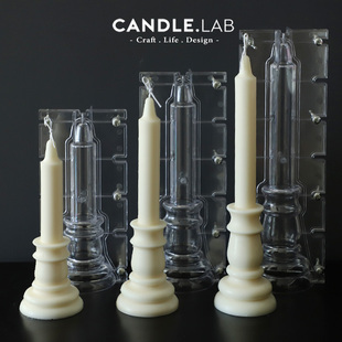 蜡烛用教堂顶欧式 CANDLE.LAB 烛台柱状蜡烛PC透明硬质塑料模具