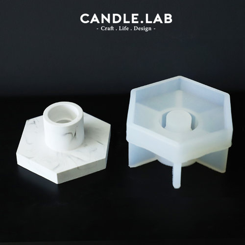 六边diy香薰石膏蜡烛台硅胶模具