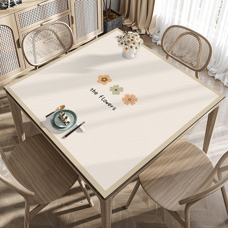 正方形免洗硅胶桌垫方桌子餐桌垫防水防油侘寂风四方桌布自由裁剪