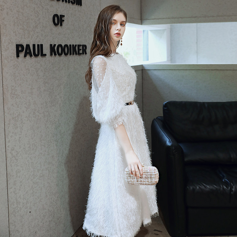 晚礼服女宴会气质高级感轻奢小众高端白色年会公主裙小个子冬季