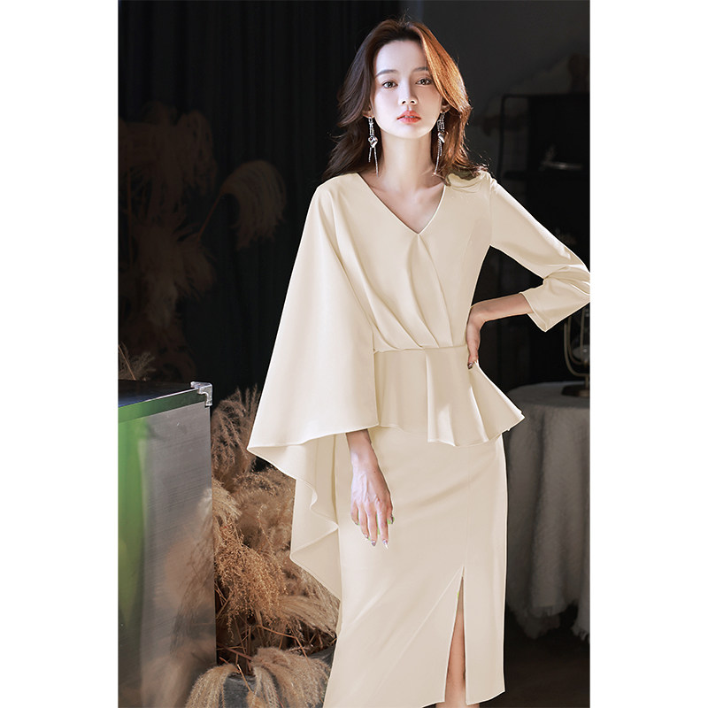 晚礼服裙女宴会气质轻奢小众高端正式场合年会主持人端庄大气晚宴