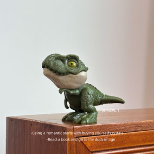 「暴躁的绿恐龙 」可爱迷你咬手指恐龙关节可活动摆件 玩具礼物