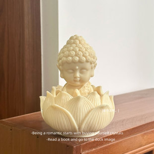 「无聊了 摆个如来宝宝佛莲花底座」象牙果雕刻禅意摆件装饰礼物