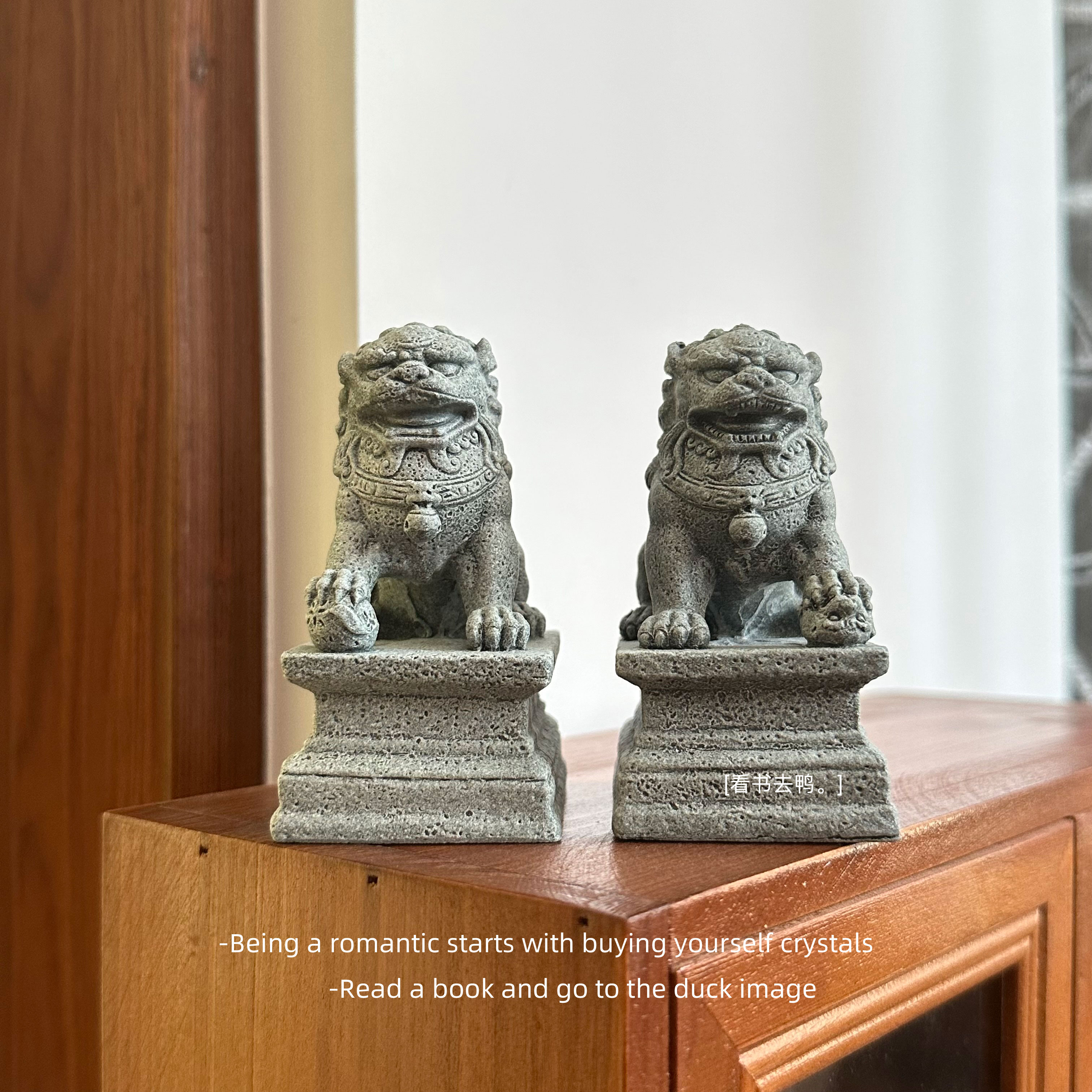 看门镇宅迷你石狮子一对