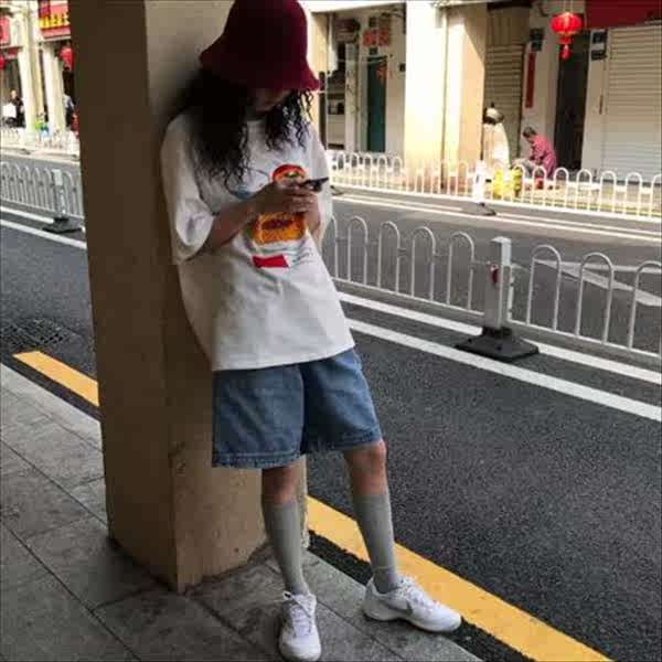 阔腿短裤女2019夏装c复古百搭韩版原宿直筒牛仔裤宽松五分裤子在类目 女装/女士精品, 牛仔裤中 - 来自Buy2taobao.com提供专业的淘宝代购服务