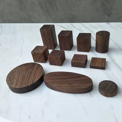 哔哩底座黑胡桃木块DIY木料练手料手工办模型底座加工长正方形圆