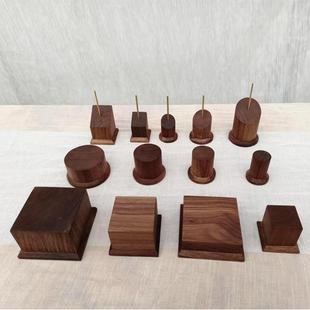 黑胡桃实木现代手办人偶模型兵人块战锤胸像雕像摆件木偶底座diy