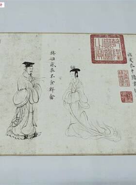 1:1真迹高清复制艺术微喷宣纸顾恺之w女史箴图宋摹白描本人物复古