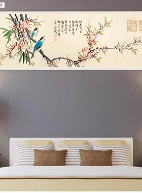 喜鹊梅花水墨花鸟画客厅装饰u画国画八十八佛源远流长山水画上山