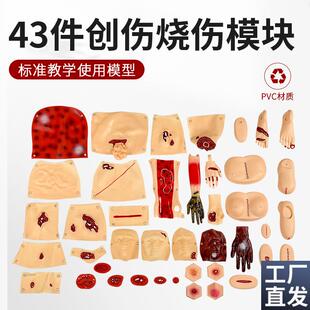 43部件创伤评估模m块34全套伤情化妆套装爆炸战创伤穿戴式创伤组