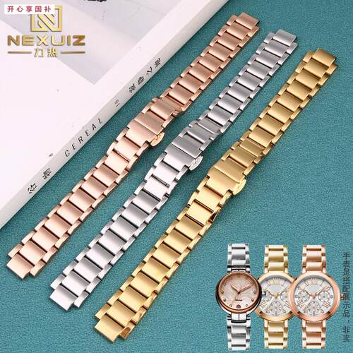 品牌代用女凸型钢带表链代用CASIOSHE-3034心弦LA8402LA840610mm
