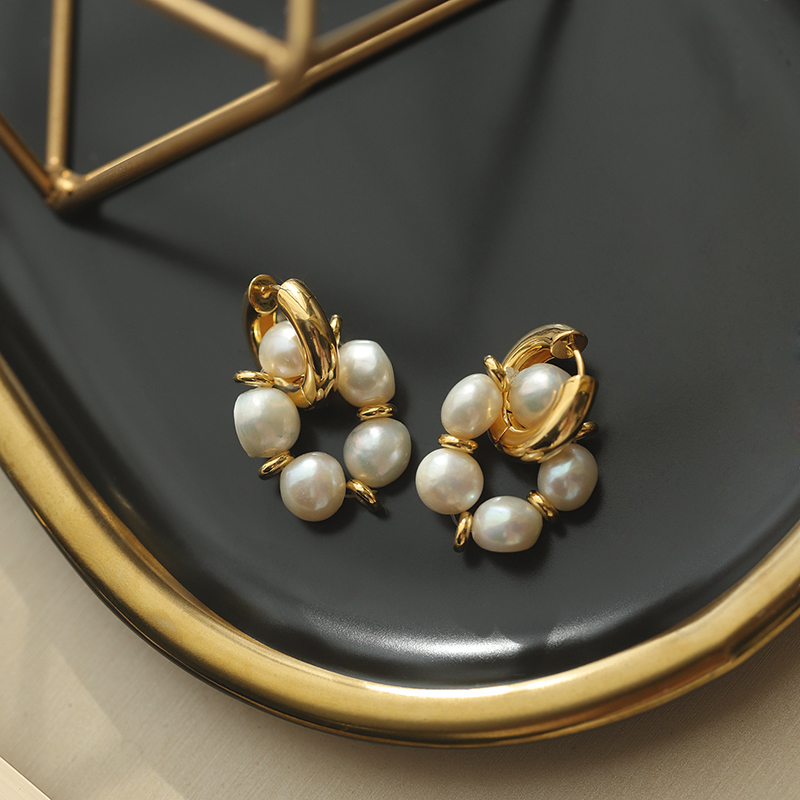 高级感复古淡水珍珠耳扣小众轻奢