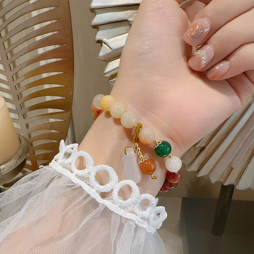 复古国潮花生平安扣葫芦手串