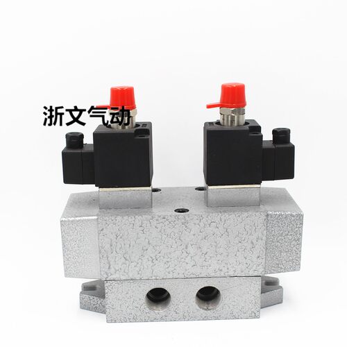K35D2H-15双头双电控三位五通4分优质电磁阀气动元件K35HD2