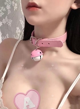 日系项链少女配饰女仆皮革脖环