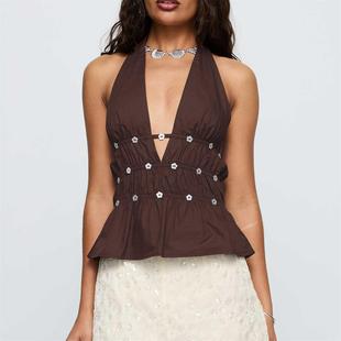 Sexy women dress neck hanging slim print 燙 suit夏季 strap