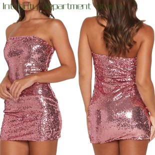 sequin deep dress春夏性感网红辣妹珠片 tank top floral Sexy