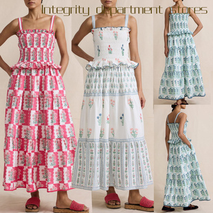 strapless mesh lace vest dress度假风连衣裙优雅夏日长 Sexy