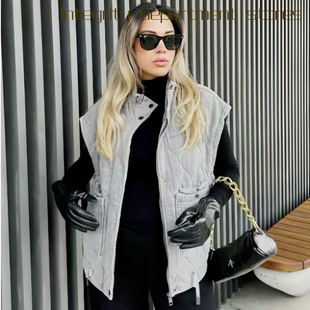 stand loose collar cotton 秋冬菱格立 Casual jacket爆款 coat