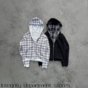 Loose Jacket休闲百搭格子经典 Fit Sweatshirt 双 Fitted Casual