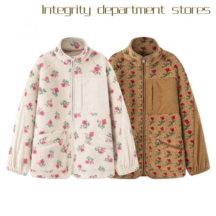 coat cotton loose collar jacket风羊羔绒碎 stand Casual