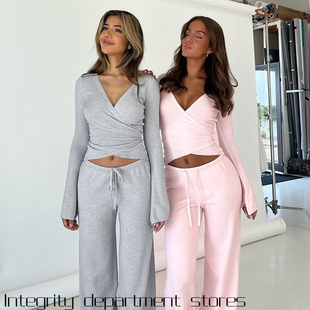 Fitted Fit Sweatshirt Jacket风春季 上 Casual 性感领长袖 Loose