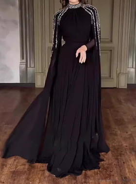 Tropical printed casual vacation dress2024ebay中东烫钻长袍晚