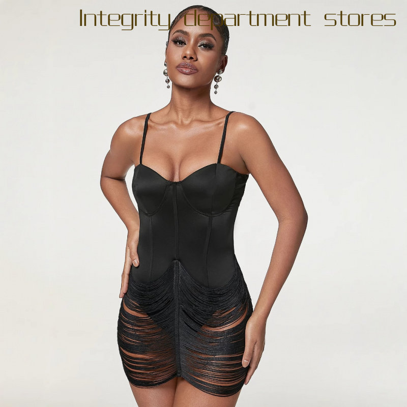 Sexystraplesslaceupvestmeshdre