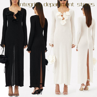 vest mesh Sexy 饰领长袖 lace dress立体花朵装 纯色 strapless