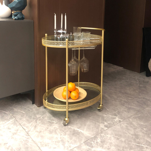 北欧轻奢酒店送餐车小推车吧台茶水车餐厅酒水车创意静谧
