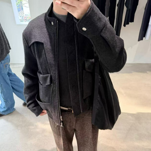 褶皱裤 六袋夹克 日本小众自主Nullus25AW条纹羊毛套装 定织定染