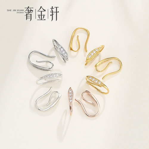 s925纯银平安扣耳环空托diy材料