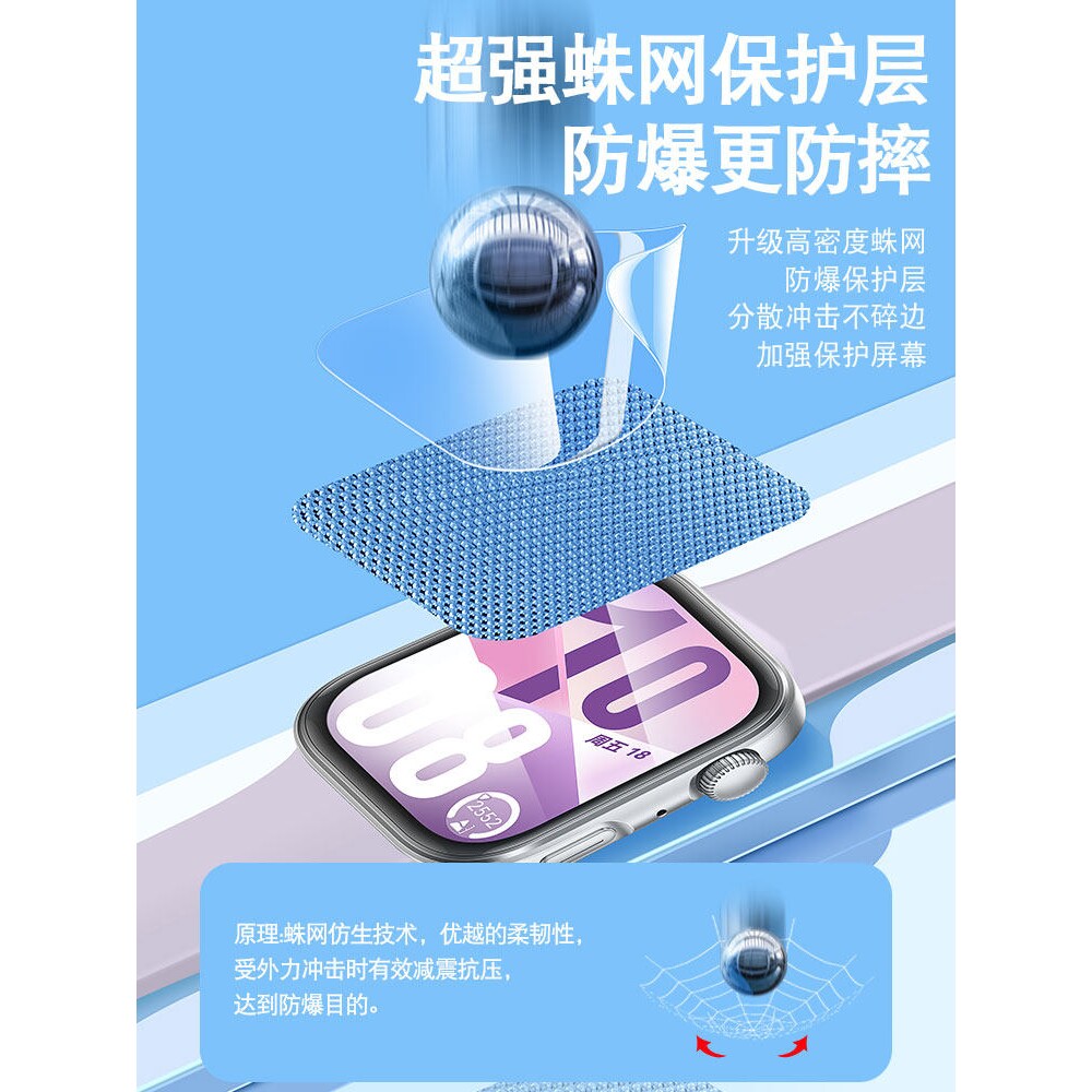 德国青果老黄适用华为WatchFit4水凝膜fit3智能手表10保护膜watch2钢化膜watchfitnew陶瓷newwatchd2全屏d防