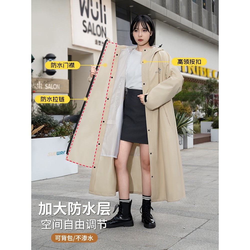 德国长款风衣式雨衣女士成人全身防暴雨级户外单人雨服电动车雨披