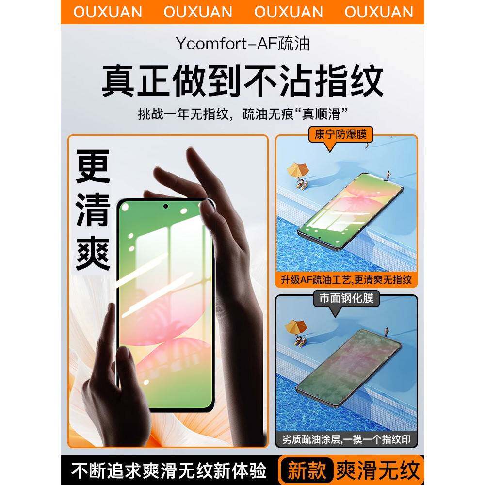 德国青果老黄【泰坦康宁玻璃】适用于三星A56钢化膜三星A6手机膜A面55无尘仓3防窥视AA54全新A52全屏51防爆Ga