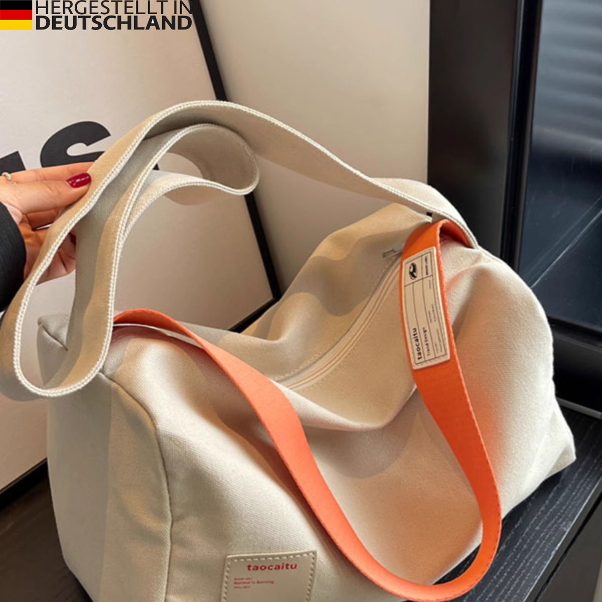 德国Jacke斜挎帆布包时尚大容量吐司枕头包高级感单肩通勤托特包