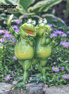 sungmor 微瑕树脂青蛙摆件处理链接家居办公室创意动物装饰品节日