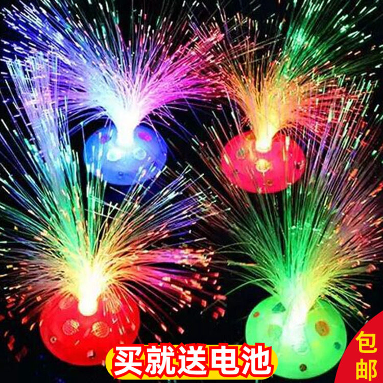 闪光夜光晚上会发光的夜市地摊2023男孩创意儿童小玩具光纤灯男童