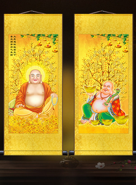 装饰画卷轴画丝绸画挂画