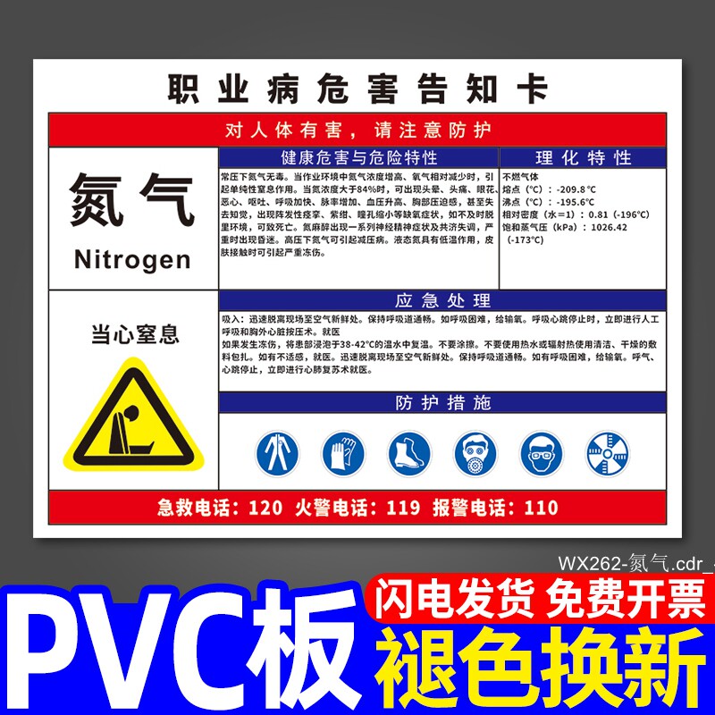 有害警示标识牌危险化学品安全周知卡有限空间公告栏告示牌pvc定制做