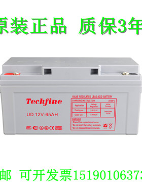 TECHFINE蓄电池UD12V-65AH 电梯/船舶/直流屏/铁路/设备电源 电瓶