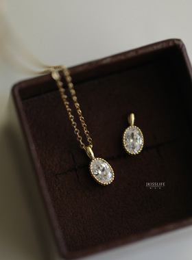 精致小巧设计感纯银镀14K金项链