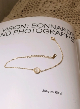 纯925银镀金复古小众白玉髓手链