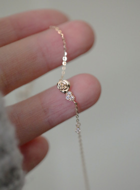 925银小王子玫瑰花爱心森系手链